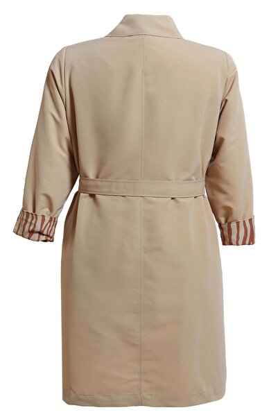 Alvina KUŞAKLI BÜYÜK BEDEN TRENÇKOT 10892