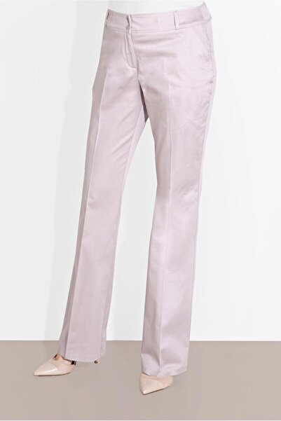 TRENDTESETTÜR Women's Ecru (VANILIA) Wide Leg Cotton Trousers 7576