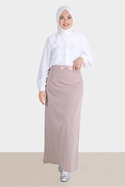 TRENDTESETTÜR Brown Buckle Women's Skirt - 60264