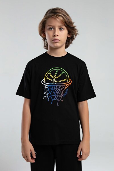 Kappa Logo Jos Erkek Çocuk Siyah Regular Tişört