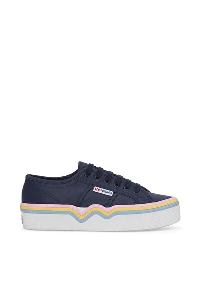 Superga 2740 Liquify Stripes Nylon Kadın Lacivert Bileksiz Sneaker