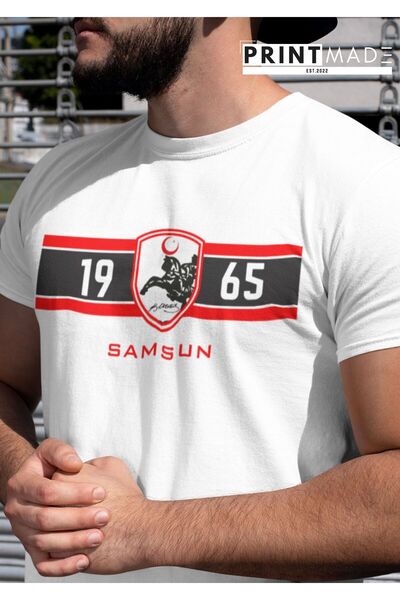 printtmade فورمادا تير، سامسون في القلب! تي شيرت أبيض مطبوع عالي الجودة برقبة...