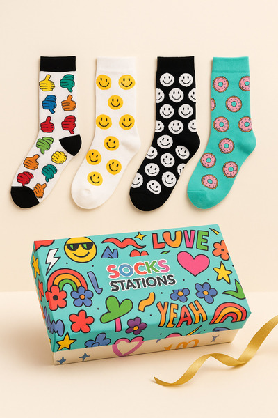 Socks Stations Colorful Patterned Sock Box