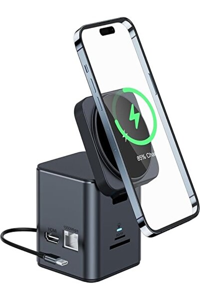 Glassology شاحن لاسلكي 8 في 1 ومحور متعدد الوظائف - سريع ومتعدد الاستخدامات