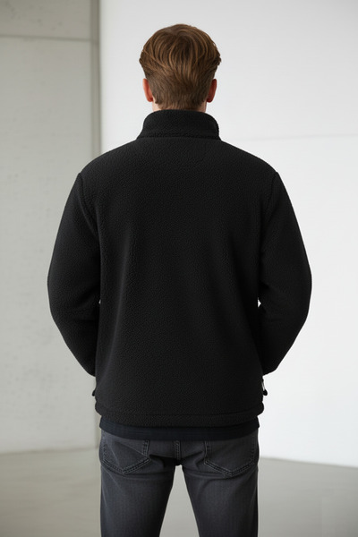 Fifty Color oversized , Με φερμουάρ, ψηλός λαιμός , Ελαστική μέση, Λούτρινο μπουφάν