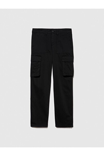 Sisley Άνετο Μαύρο Ανδρικό Μπλουζάκι Cargo Παντελόνι Ημι-Γυαλιστερό - 323A47U4SF03W