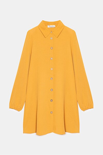 Saade Mustard Wooden Buttoned Tunic