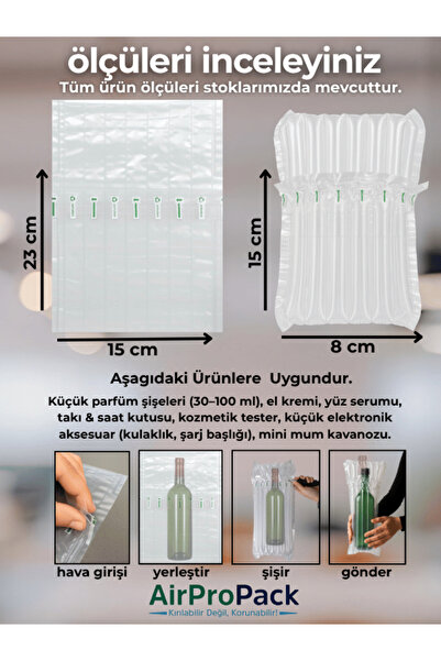 Airpropack 15x23 cm 10 Adet Sütunlu Koruyucu Havalı Kargo Poşeti Airbag/Airbed/Şişirilebilir Ambalaj