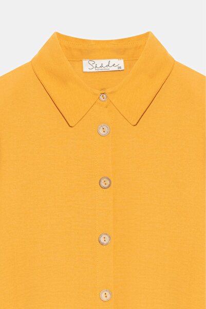 Saade Mustard Wooden Buttoned Tunic