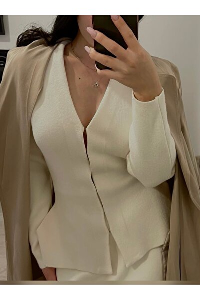 BONJOVİN PARİS Angel Hırka Bele Oturan Kopça Detaylı