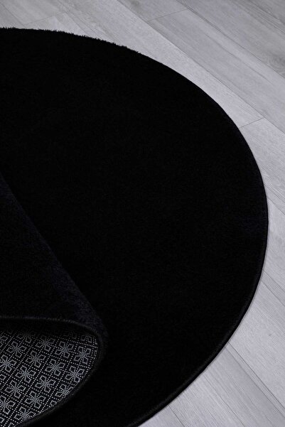 Valery Home Vl Comfort - Round Plush Washable Black Runner