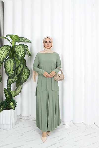 NİSUM MODA Eteği Piliseli Sandy Takım