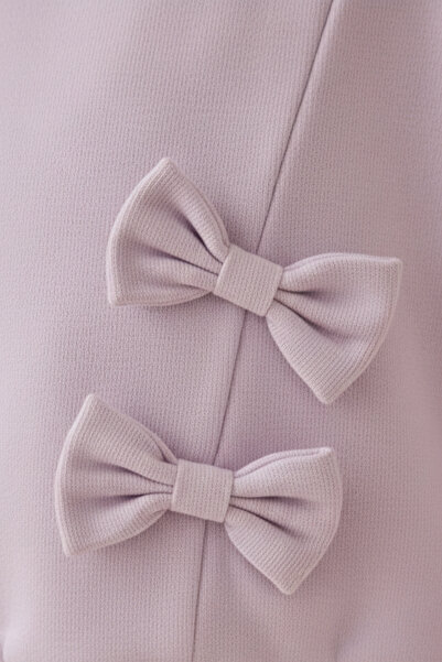 Minipodyum Kız Çocuk Mobil Fiyonklu Dar Paça Taytlı İkili Takım