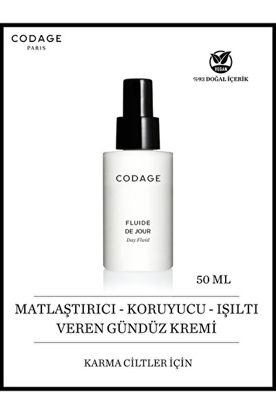 Codage Mattifiying Day Fluid - Matlaştırıcı, Koruyucu ve Işıltı Veren Gündüz Serumu 50 ML