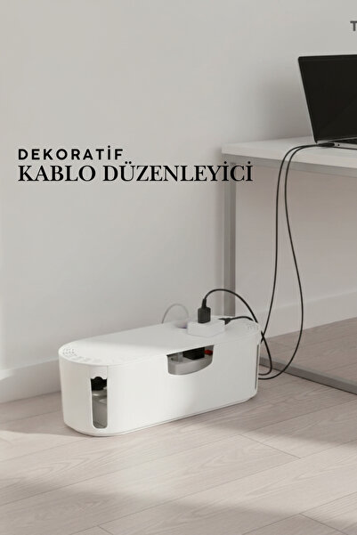 Myend Kablo Düzenleyici, Kablo Gizleme Kutusu, Çoklu Priz Kutusu, Kablo Organizers Beyaz