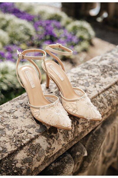 MARCATELLI Şampanya Saten Rosa Topuklu Ayakkabı