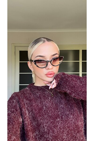 Angel Eyes Women's Sunglasses Cat Eyes Design Camouflage Frame Brown Glass