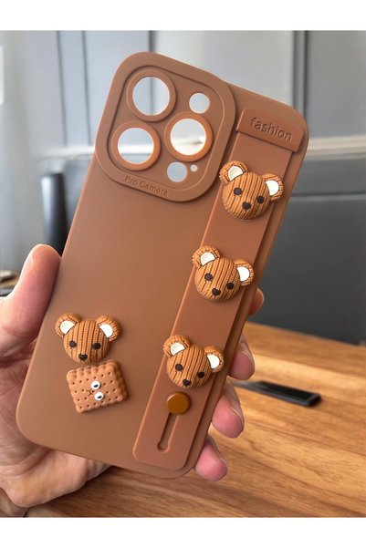 ProNorth iPhone 15 Pro Compatible Case Cute Teddy Bear Bobby Camera Protection Cover
