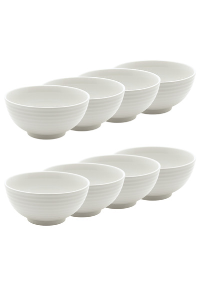SUPPLIER White Ceramic Rice Bowls Set of 8 (Ø11.5 cm x H6 cm)