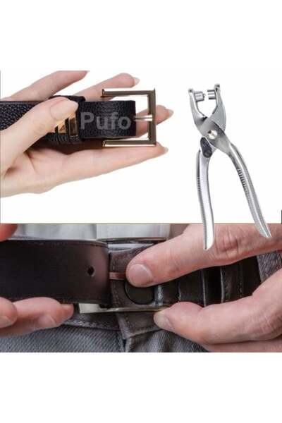 PUFO 3 piece set, staple pliers, pre-cut, fix rings with staples, for drilling belts, clothing items