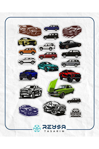 Reysa Tasarım Arabalar Sticker Set