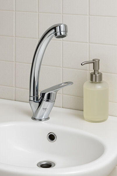 YDGR Dalyan Su Armatürleri Kısa Borulu Kuğu Banyo Lavobo Musluk - batarya