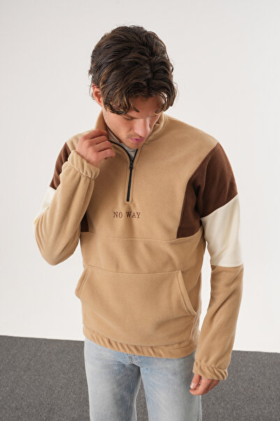 No Way Ανδρικό φούτερ με μισό φερμουάρ και τσέπη καγκουρό