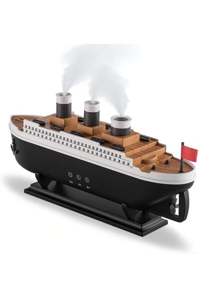 Generic مرطبات الزيوت على شكل سفينة 250 مل مع جهاز تحكم عن بعد بالموجات فوق ا...