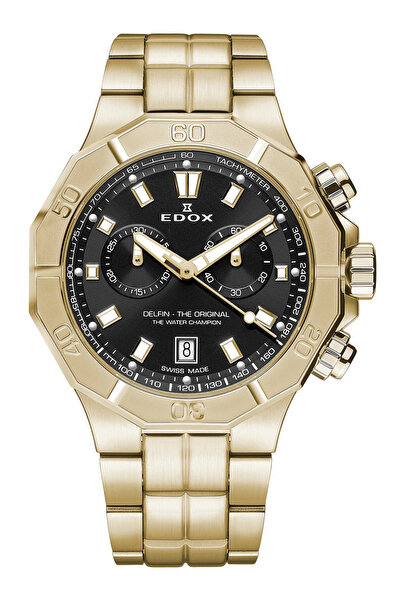 Edox Mens Watch Edox 10113-37JM-NID, Quartz, 43mm, 20ATM