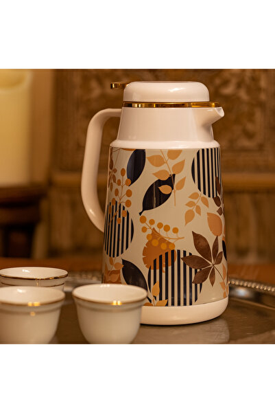 SUPPLIER 1L Insulated Thermos Flask Premium Floral Coffee & Tea Vaccum Flask | Elegant Gold Design