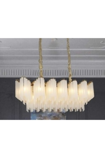 Cristalin Aydınlatma Bronz Eskitme Plume Cam Avize