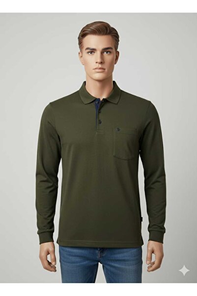 güncüoğlu Uzun Kollu Yakalı Cepli Klasik Erkek Penye