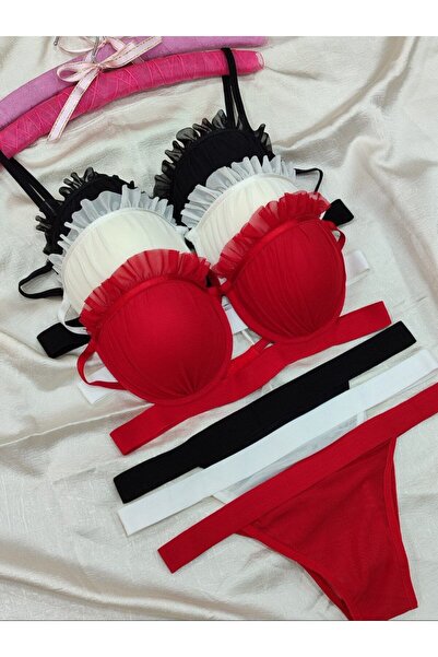 Love Angels Oyster Model Full-Filled Supported Bra Panty Set 3-Piece Set - Wo...