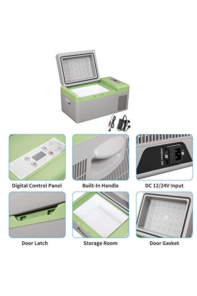 AutoFamily Portable Car Refrigerator, Freezer & Electric Cooler Box 9L – 12V/24V Electric Cooler for Travel