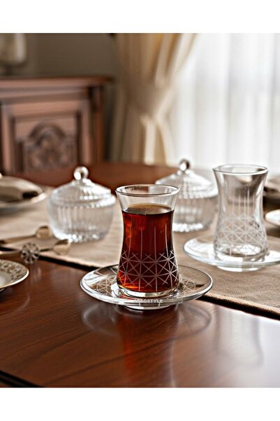 DECOSTYLE Alca El Işçiliği Dekorlu Çay Seti 170cc