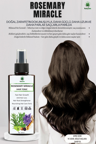 Tuliplife توحيد لون الشعر وتسريع نموه بفعالية، إكليل الجبل، الجينسنغ، الزنجبي...