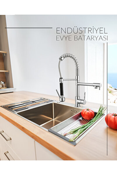 ACAR SU ARMATÜRLERİ ENDÜSTRİYEL EVİYE BATARYASI, ÇİFT AKIŞLI ENDÜSTRİYEL MUTF...