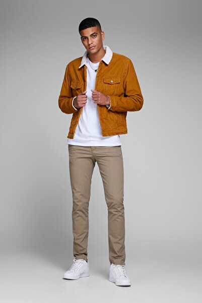 Jack & Jones Παντελόνι Chino σε ανοιχτό χρώμα κρέμας - Marco Intelligence 12150160