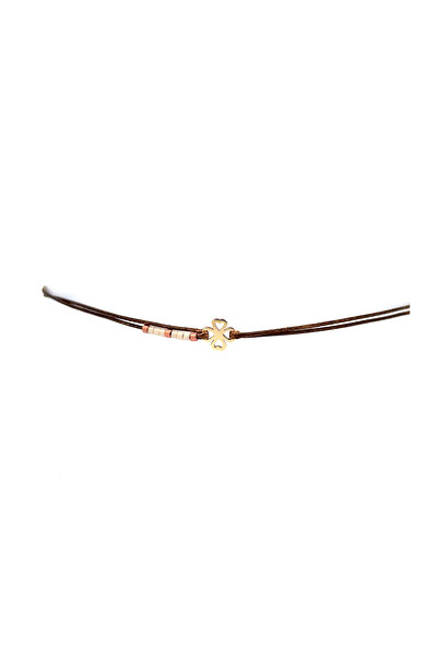 Ermara Jewelry 14K gold cut clover cord bracelet