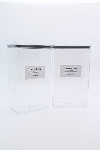 zezedesing Dekoratif Saklama Kabı 2.9 Litre - (DETERJAN RENKLİLER-DETERJAN BEYAZLAR)