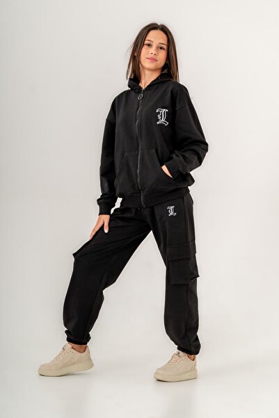 HAUSEkids بدلة رياضية للفتيات من نيويو توكيو لعمر 9-15 سنة -أسود-