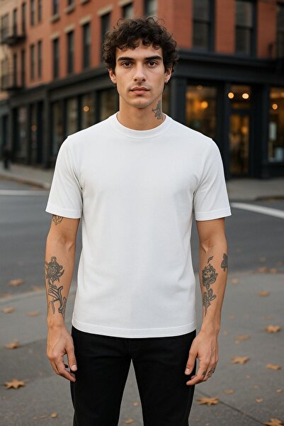 İLKCET MODA Базовий чоловічий трикотажний світшот Slim Fit