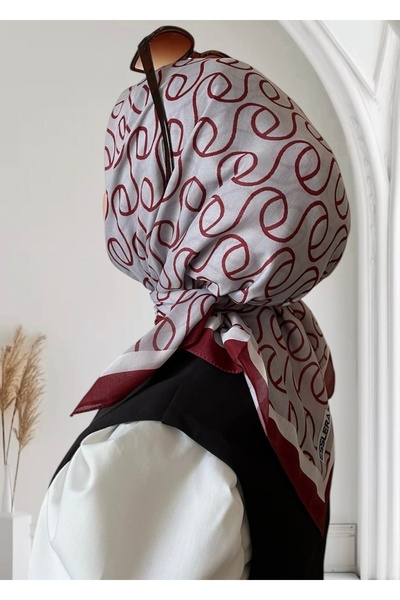 ESSLERA ملفوفة منقوشة كلاريت الأحمر وشاح ناعم