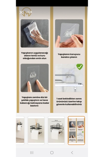 Home Banyo Düzenleyici Şampuanlık Sabunluk Yapışkanlı 2 Adet Banyo Rafı Mat Siyah Duş Rafı Organizer