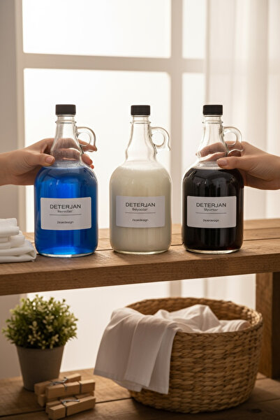 zezedesing طقم منظف سائل 3 قطع 1000 مل غطاء أسود (أبيض-ألوان-أسود)