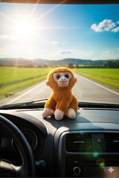 Pufline Sevimli Maymun Peluş Oyuncak Anahtarlık Ve Çanta Süsü (Kuyruk Dahil 1...