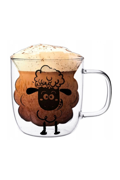 ALTOM DESIGN Sheeps double-walled mug, thermo glass, 330 ml