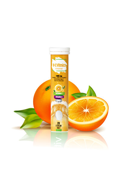 Crom Sağlık 20 قرص فوارة يحتوي على فيتامين سي 1000 ملجم، زنك 10 ملجم، فيتامين د 10 ميكروجرام