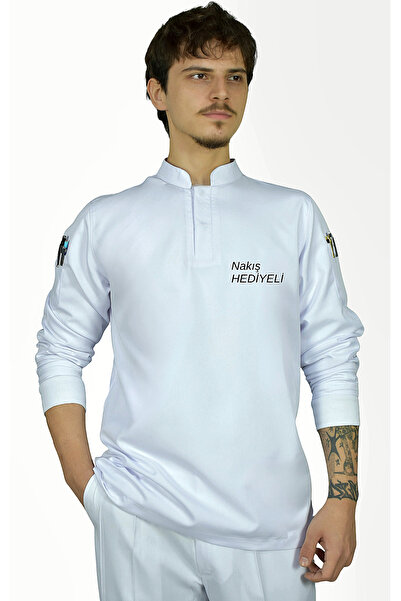 Üniformanya Practical White Chef Jacket Chef Clothes with Name Gift