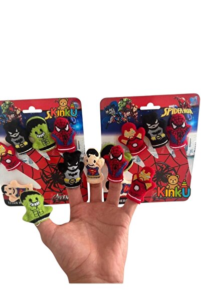 KİNKU Süper 5'li kukla kahramanlar avengers  Hulk -Demir adam - Örümcek adam-Batman- Süperman